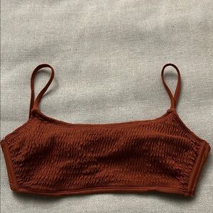Xhilaration Rust Brown Smocked Bikini Top